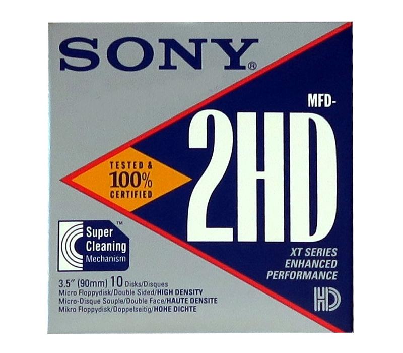 Sealed retail pack of ten Sony 3.5-inch 2HD floppy disks